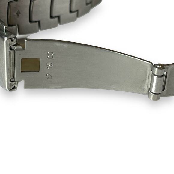 Vintage Fossil Watch Womens Arkitekt Stainless Steel Black Dial Rhinestone WORKS - Picture 7 of 11